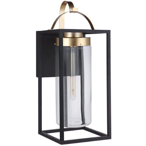 Neo 1 Light 28 inch Midnight / Satin Brass Outdoor Wall Lantern