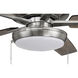 Super Pro 119 60 inch Brushed Polished Nickel with Driftwood/Grey Walnut Blades Contractor Ceiling Fan, Pan