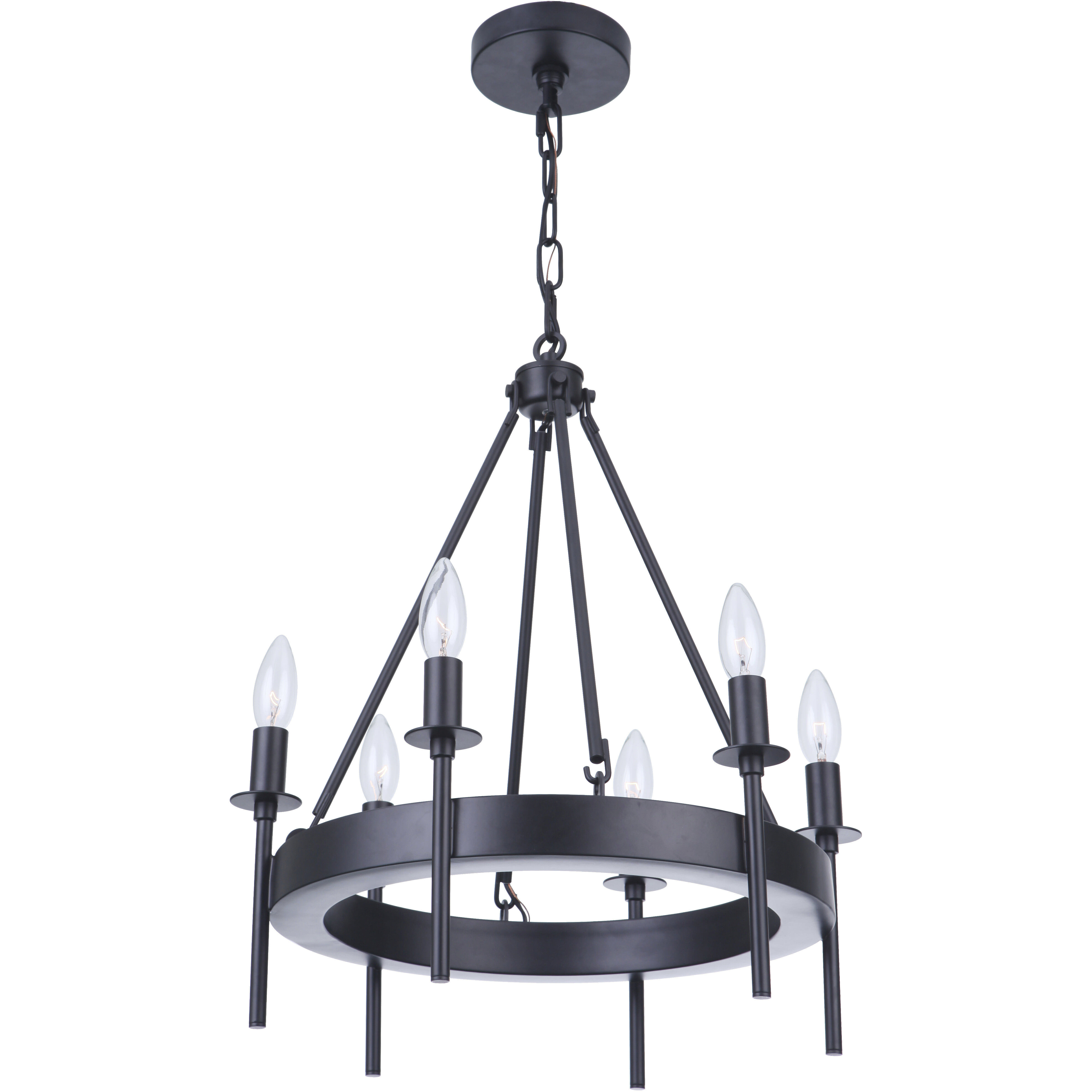 Larrson 6 Light 17.75 inch Flat Black Chandelier Ceiling Light