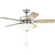 Twist N Click 42 inch Brushed Polished Nickel with Ash/Mahogany Blades Ceiling Fan