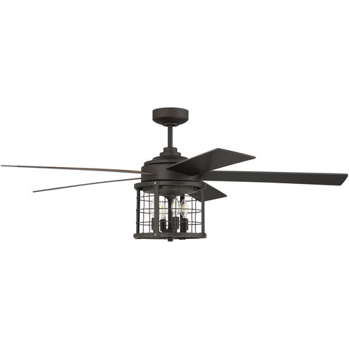 Nicolas 56 inch Espresso with Flat Walnut/Mesquite Blades Ceiling Fan