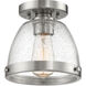 Lodie 1 Light 10 inch Brushed Polished Nickel Flushmount Ceiling Light