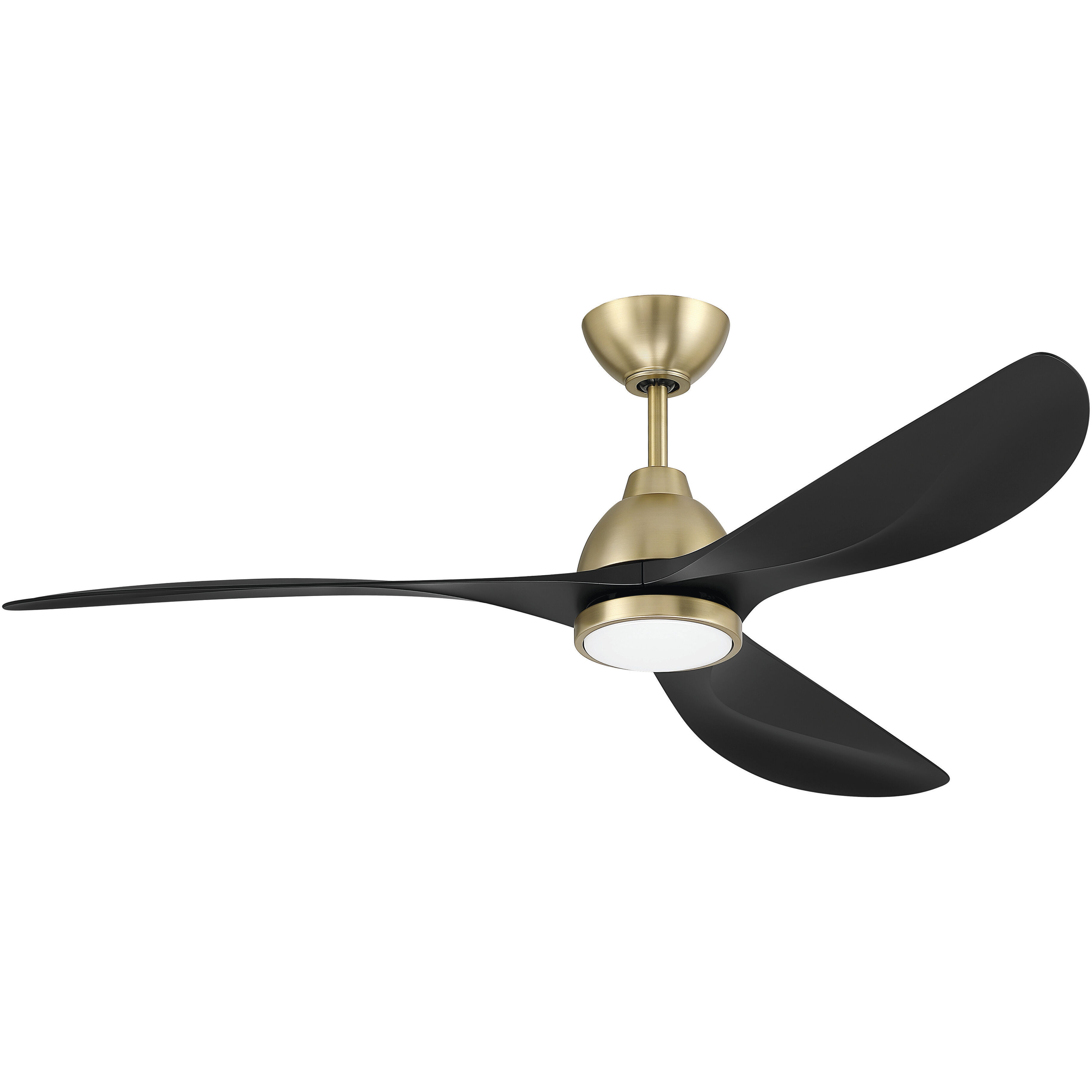 Frazier 56 inch Satin Brass with Flat Black Blades Indoor Ceiling Fan