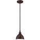 Timarron 1 Light 7.5 inch Aged Bronze Brushed Mini Pendant Ceiling Light