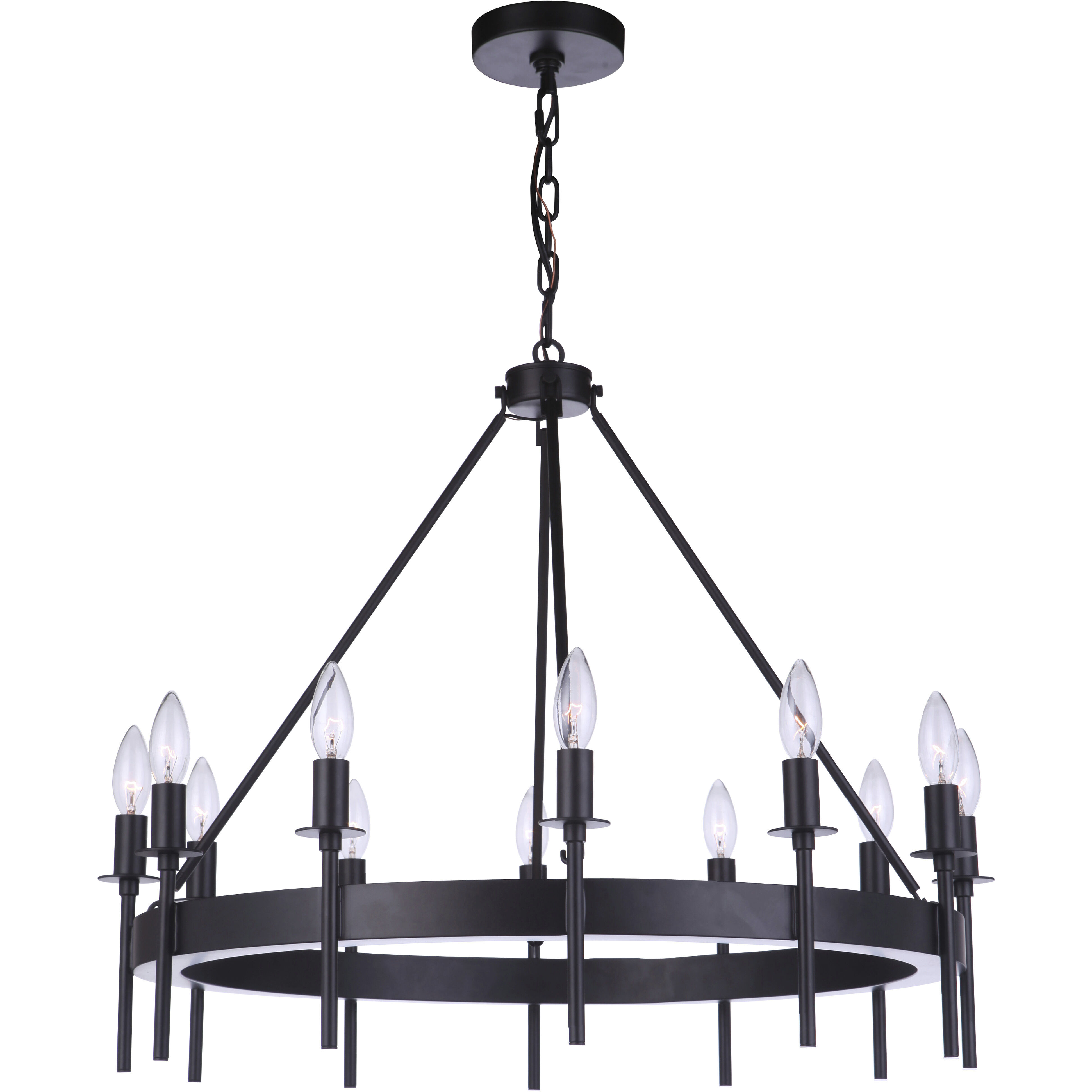 Larrson 12 Light 29 inch Flat Black Chandelier Ceiling Light