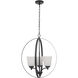Neighborhood Tyler 3 Light 21 inch Flat Black Foyer Light Ceiling Light in White Frosted Glass, Neighborhood Collection