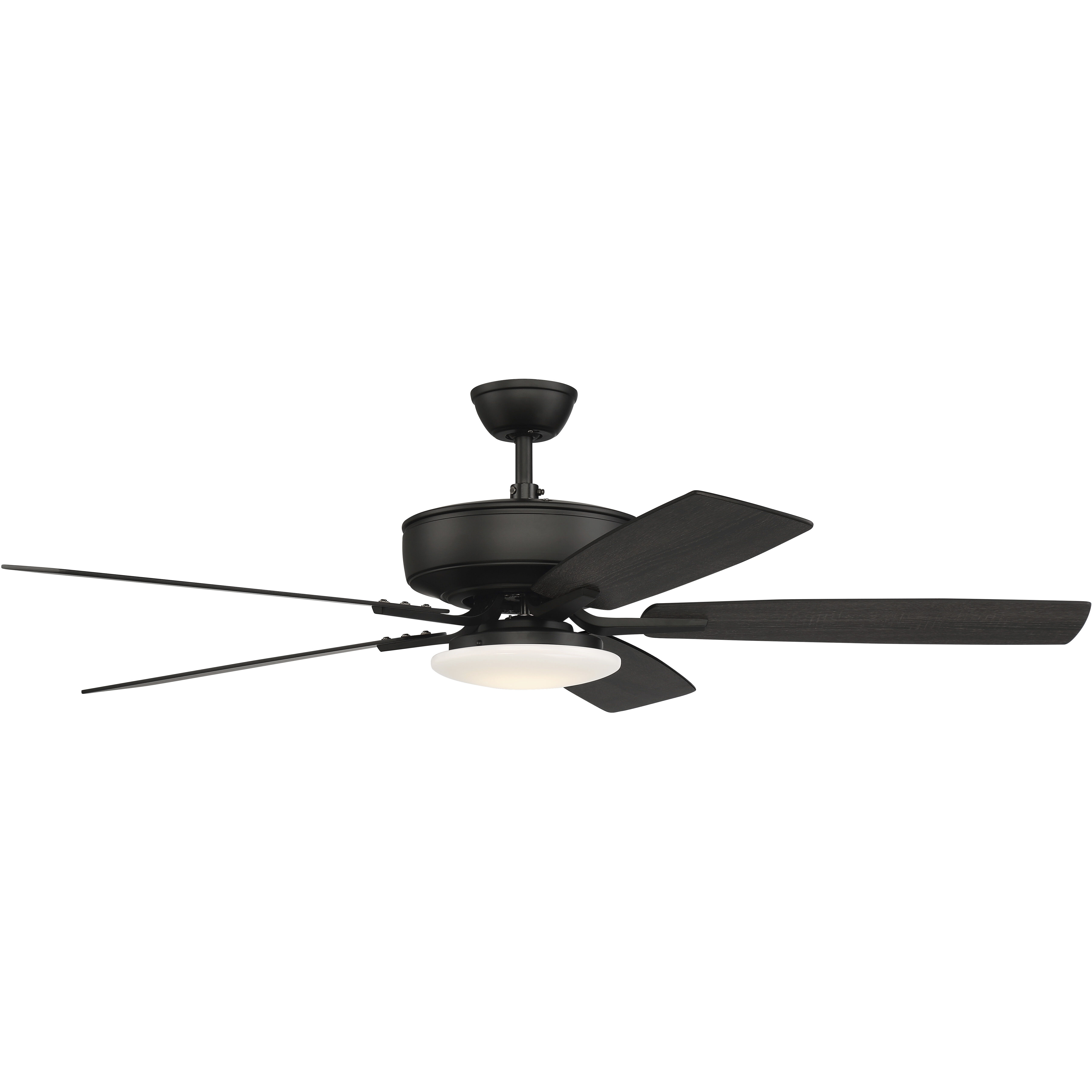 Pro Plus 112 52 inch Flat Black with Flat Black/Grey Wood Blades Contractor Ceiling Fan, Slim