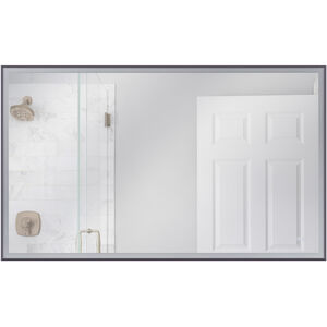 Framed 60 X 36 inch Flat Black LED Mirror, Back Lit