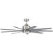 Champion 60 inch Brushed Polished Nickel with Brushed Nickel/Flat Black Blades Ceiling Fan