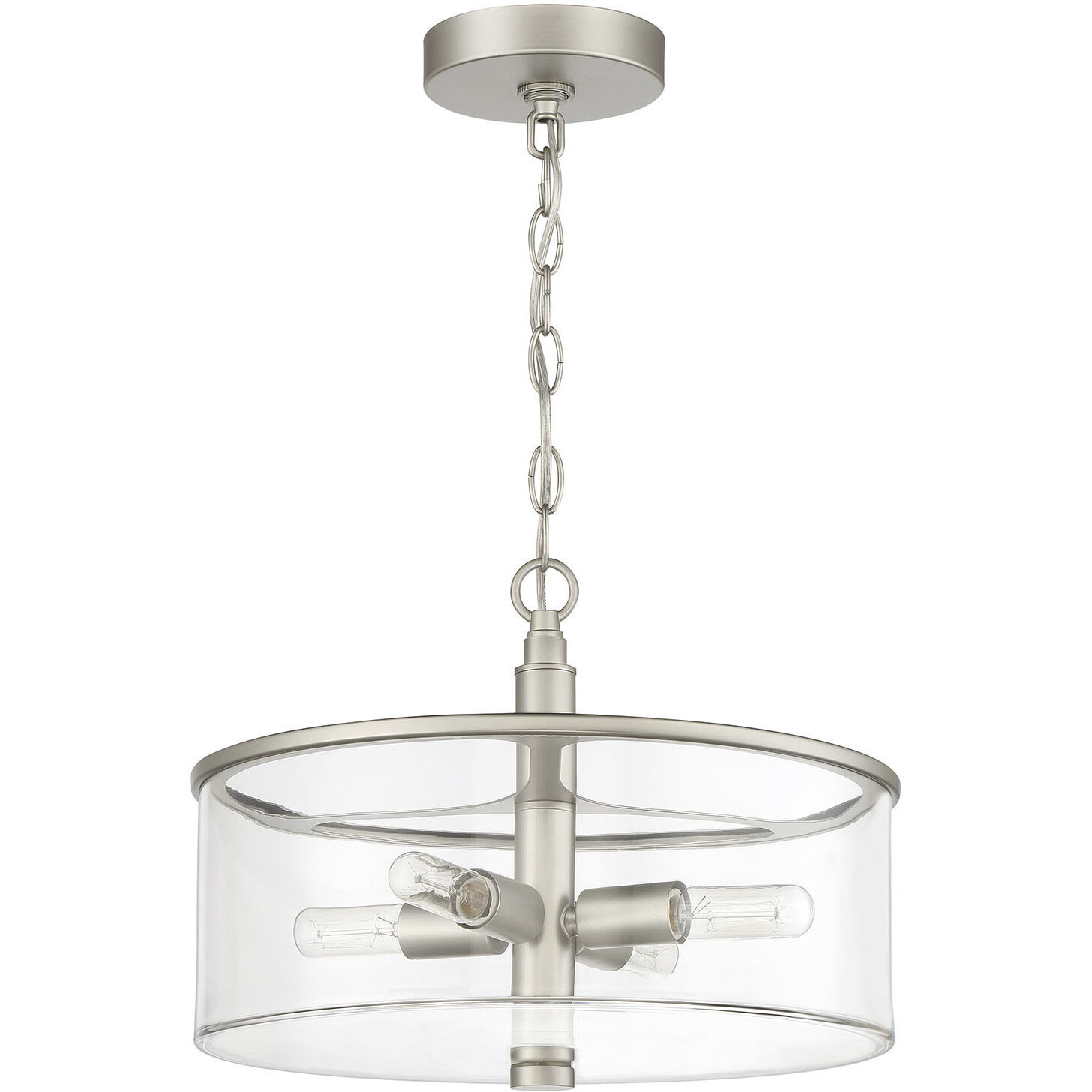 Hailie 4 Light 14 inch Satin Nickel Convertible Semi Flush Ceiling Light