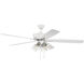 Super Pro 4 60 inch White and Polished Nickel with White/Washed Oak Blades Contractor Fan