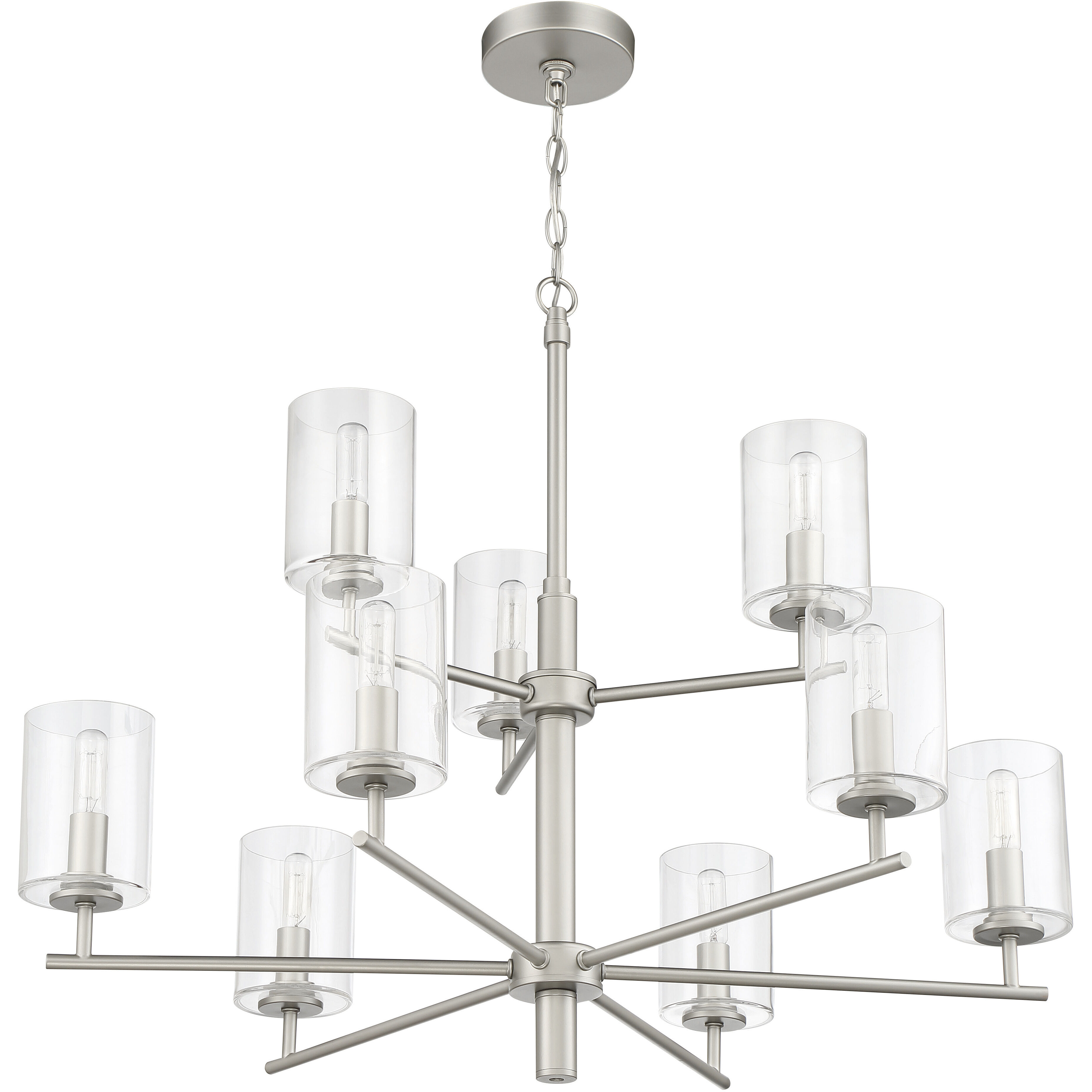 Hailie 9 Light 32 inch Satin Nickel Chandelier Ceiling Light