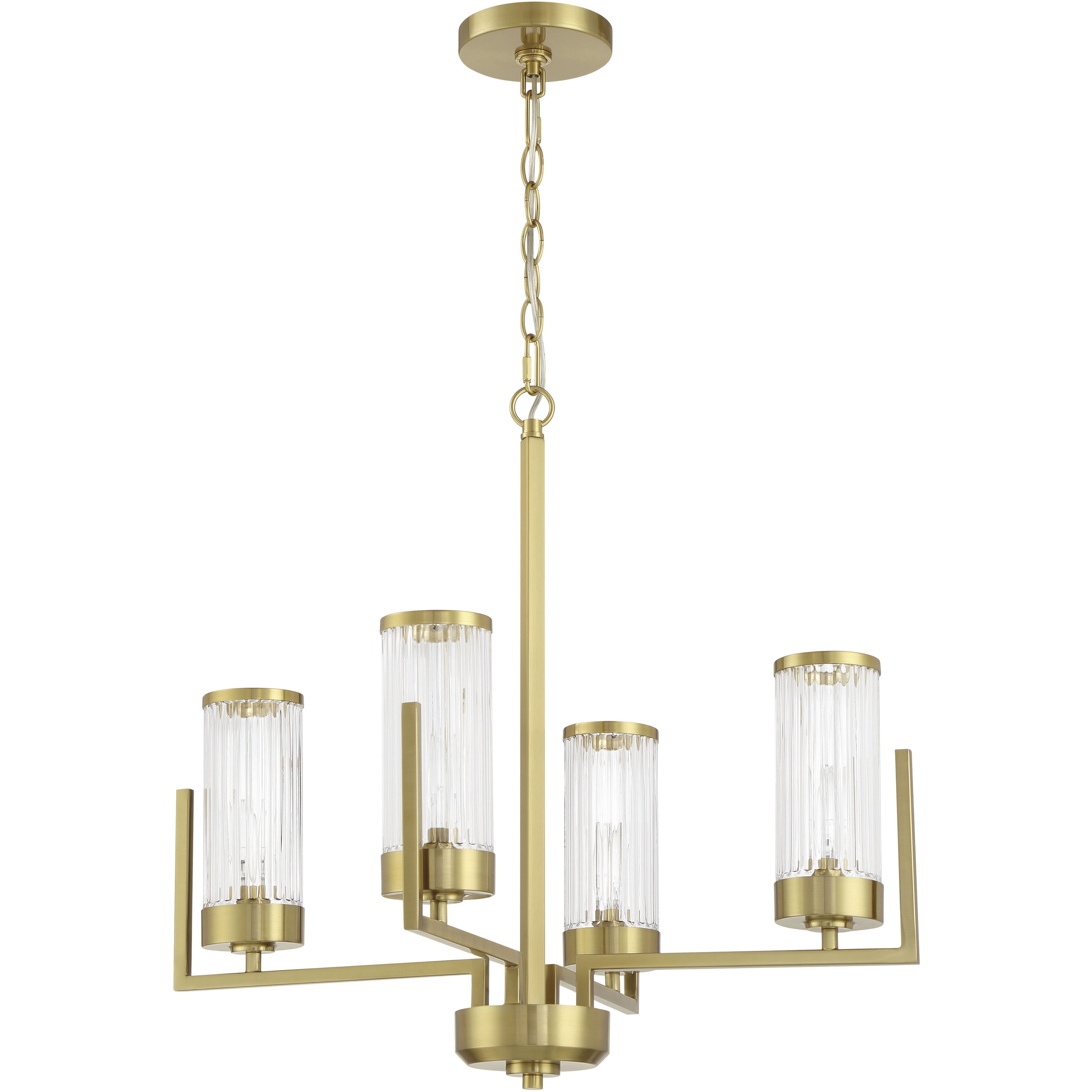 Whittley 4 Light 23.75 inch Satin Brass Chandelier Ceiling Light