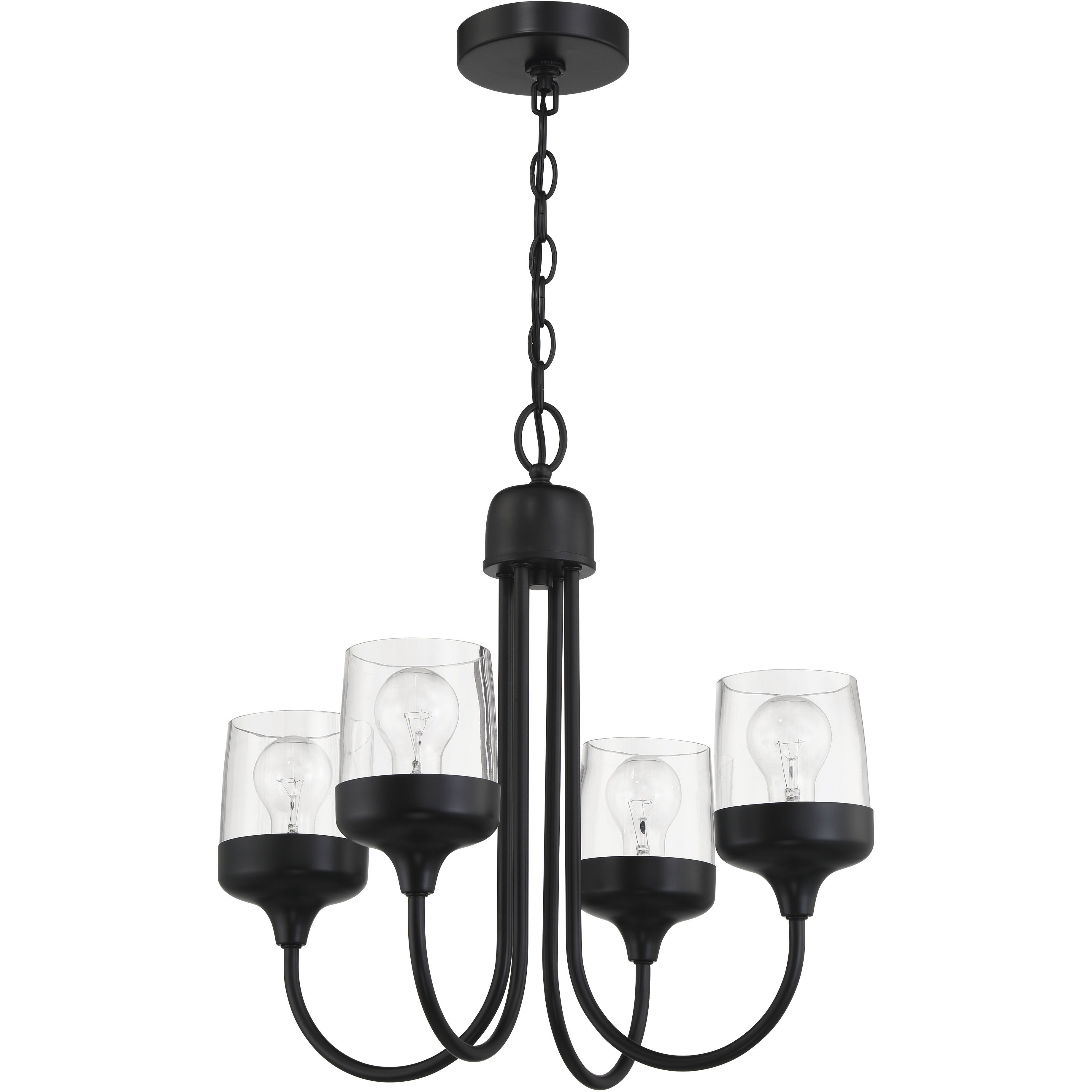 Wrenn 4 Light 20 inch Flat Black Chandelier Ceiling Light