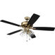 Pro Plus 104 52 inch Satin Brass with Black Walnut/Flat Black Blades Contractor Ceiling Fan