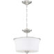 Neighborhood Gwyneth 2 Light 13 inch Brushed Polished Nickel Convertible Semi Flush Ceiling Light in White Frost Glass, Neighborhood Collection