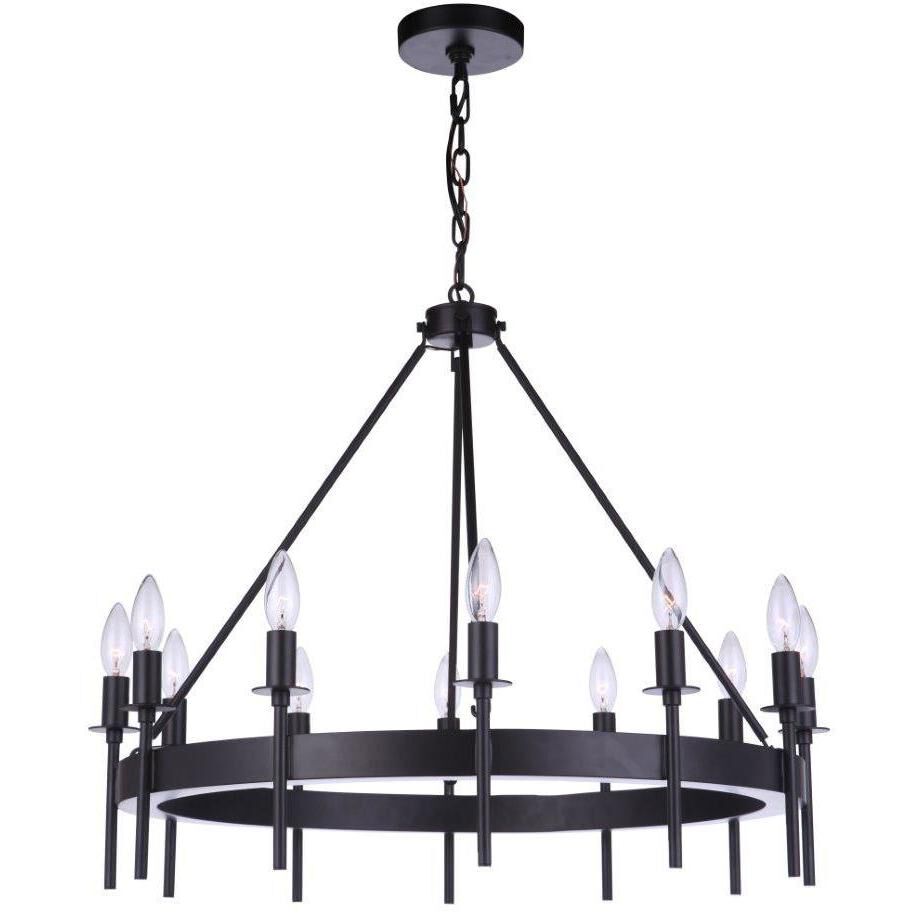Larrson 12 Light 29 inch Flat Black Chandelier Ceiling Light