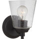 Neighborhood Tyler 1 Light 6 inch Flat Black Wall Sconce Wall Light in Clear Seeded, Neighborhood Collection