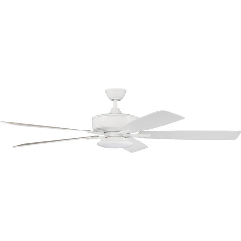 Super Pro 112 60 inch White with White/Washed Oak Blades Contractor Ceiling Fan, Slim