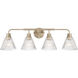 Pleated 4 Light 34 inch Premium Bronze Vanity Light Wall Light