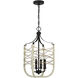 Cavendish 4 Light 14 inch Cottage White/Espresso Foyer Light Ceiling Light