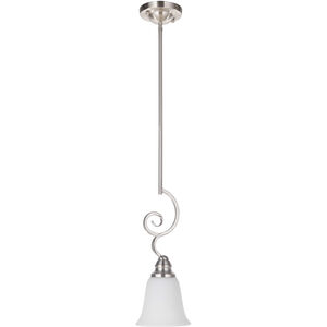 Cecilia 1 Light 6 inch Brushed Satin Nickel Mini Pendant Ceiling Light in Brushed Polished Nickel, White Frosted Glass, Jeremiah
