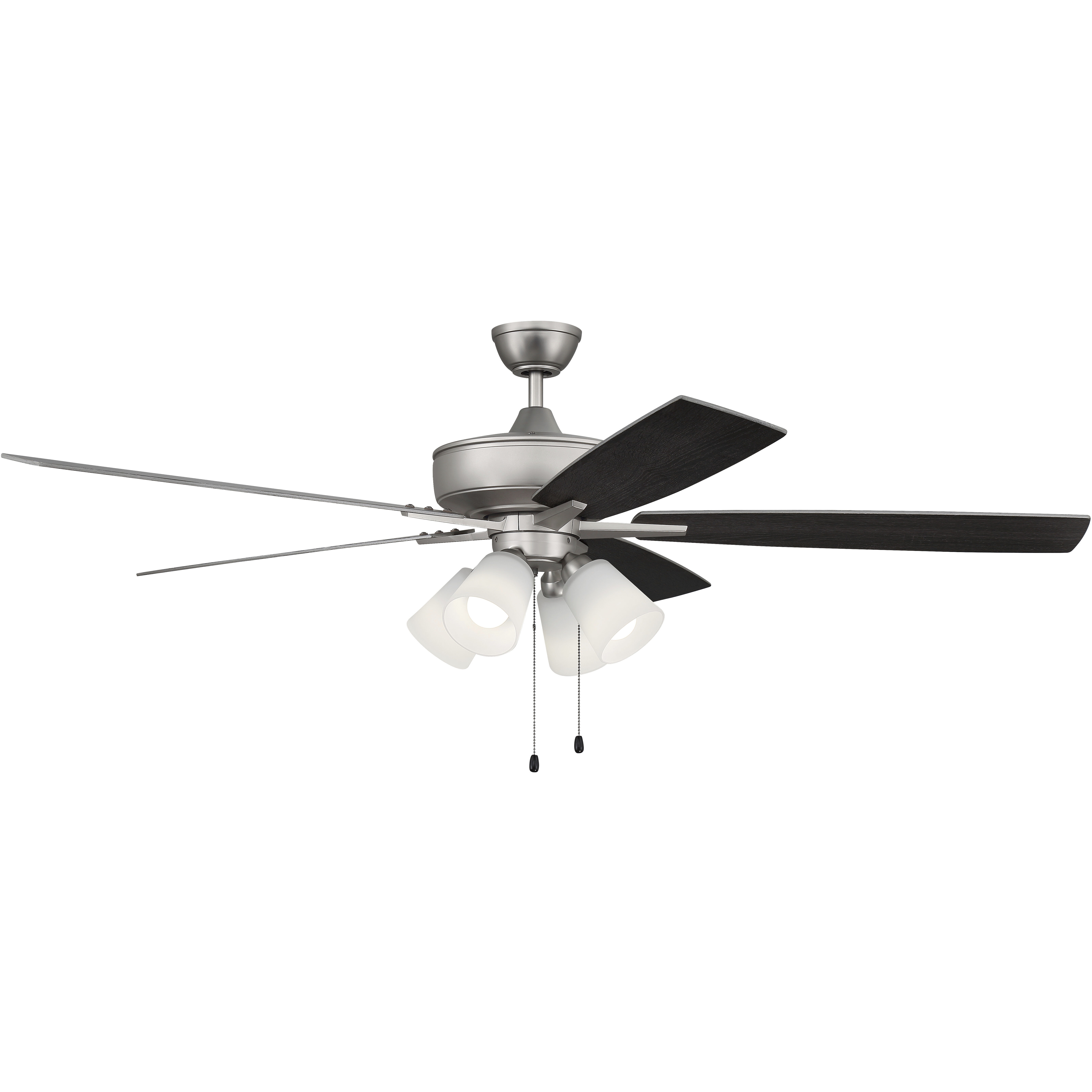 Super Pro 114 60 inch Brushed Satin Nickel with Brushed Nickel/Greywood Blades Contractor Ceiling Fan
