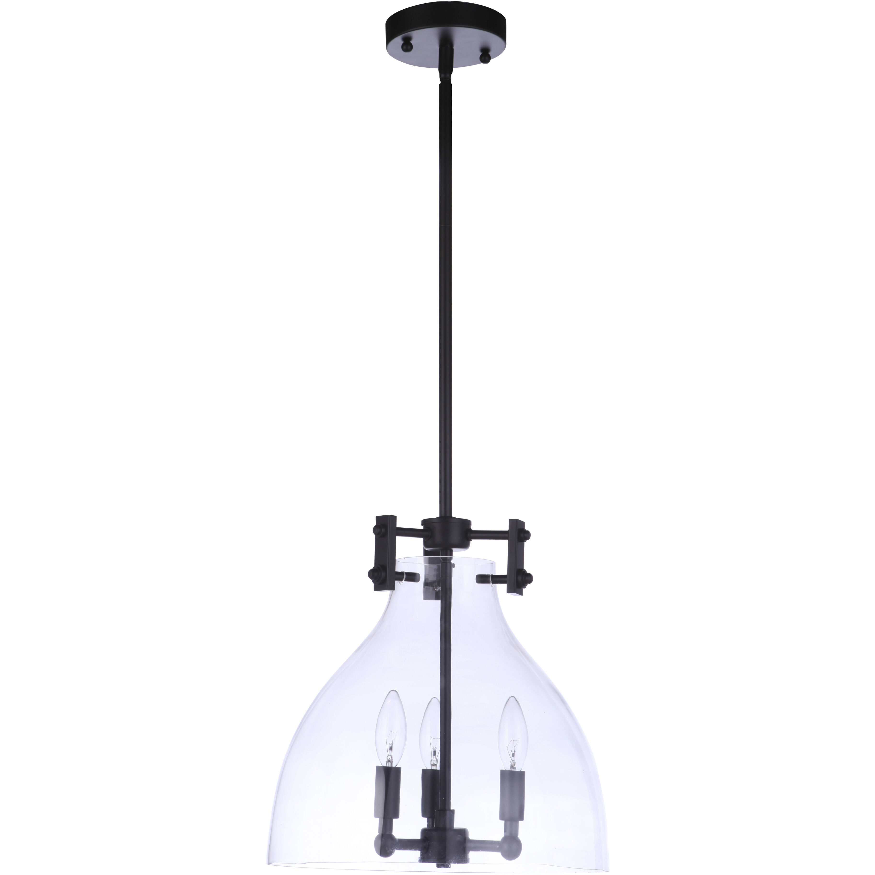 Chardonnay 3 Light 13.25 inch Flat Black Pendant Ceiling Light