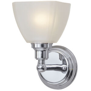 Bradley 1 Light 5 inch Chrome Wall Sconce Wall Light in White Frosted Glass