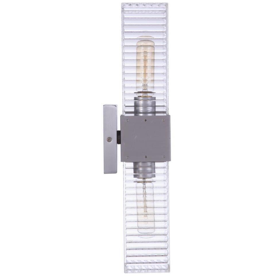 Ridge 2 Light 18 inch Satin Aluminum Outdoor Wall Sconce
