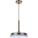 Centric LED 14 inch Satin Brass Pendant Ceiling Light