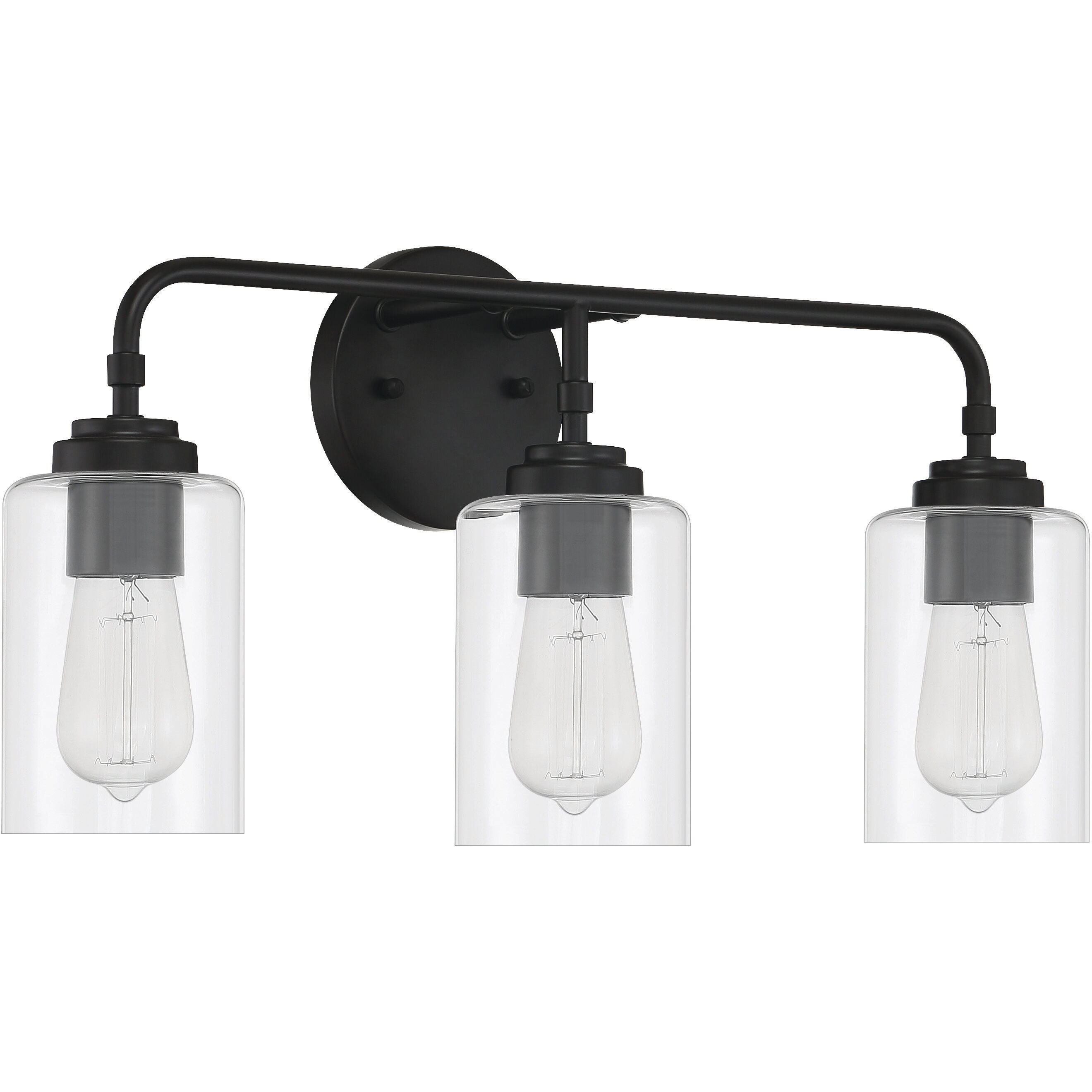 Stowe 3 Light 22 inch Flat Black Vanity Light Wall Light