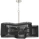 Freeform 5 Light 35.5 inch Polished Nickel/Black Walnut Chandelier Ceiling Light, Large