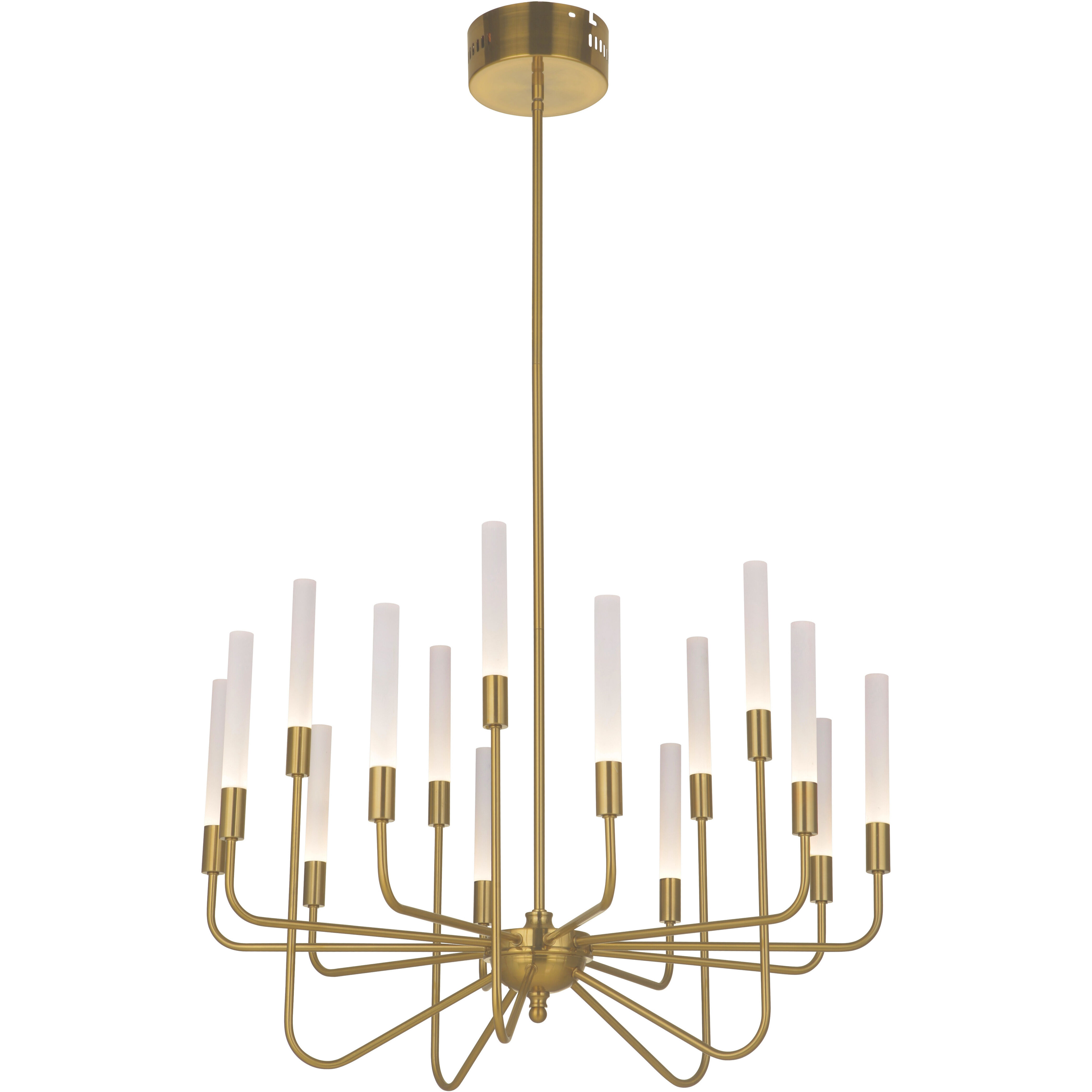 Valdi LED 32.5 inch Satin Brass Chandelier Ceiling Light