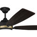 Fresco 52 inch Flat Black / Satin Brass with Black Walnut/Grey Walnut Blades Ceiling Fan