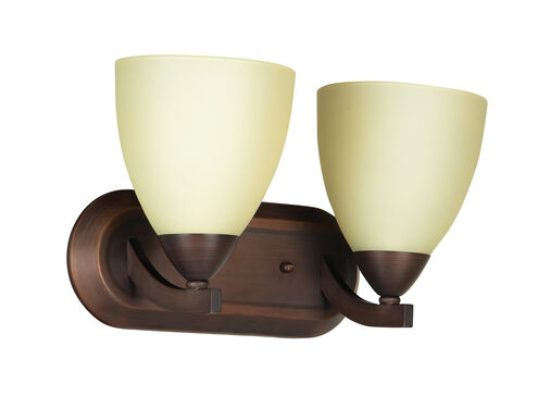 Almeda 2 Light 13 inch Old Bronze Vanity Light Wall Light in Creamy Frosted Glass
