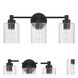 Lyndsey 3 Light 20.25 inch Flat Black Vanity Light Wall Light