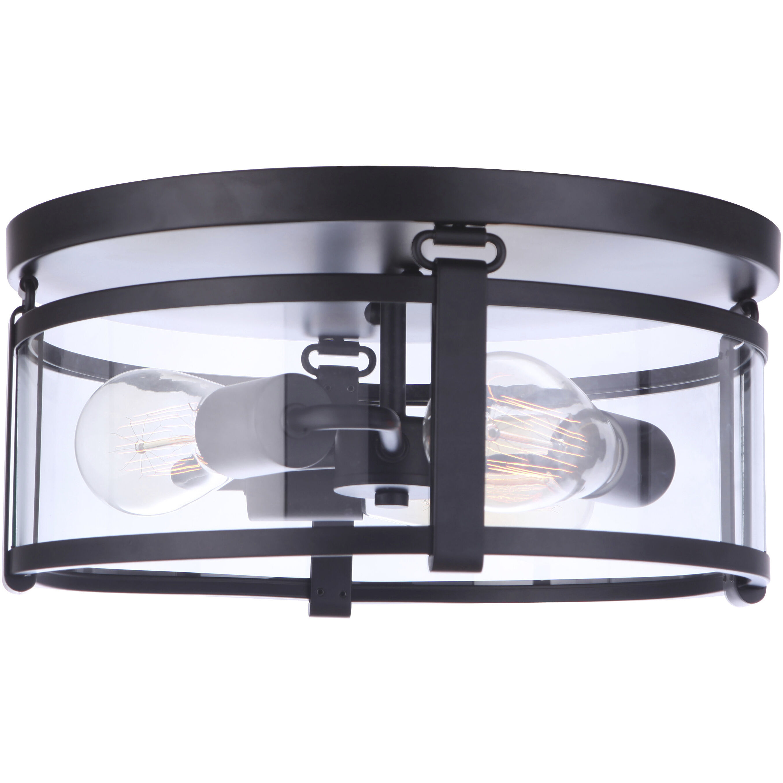 Elliot 3 Light 13 inch Flat Black Flushmount Ceiling Light
