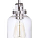 Foxwood 3 Light 24.88 inch Brushed Polished Nickel Linear Pendant Ceiling Light