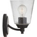 Neighborhood Tyler 1 Light 6 inch Flat Black Wall Sconce Wall Light in Clear Seeded, Neighborhood Collection