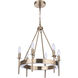 Larrson 6 Light 17.75 inch Satin Brass Chandelier Ceiling Light
