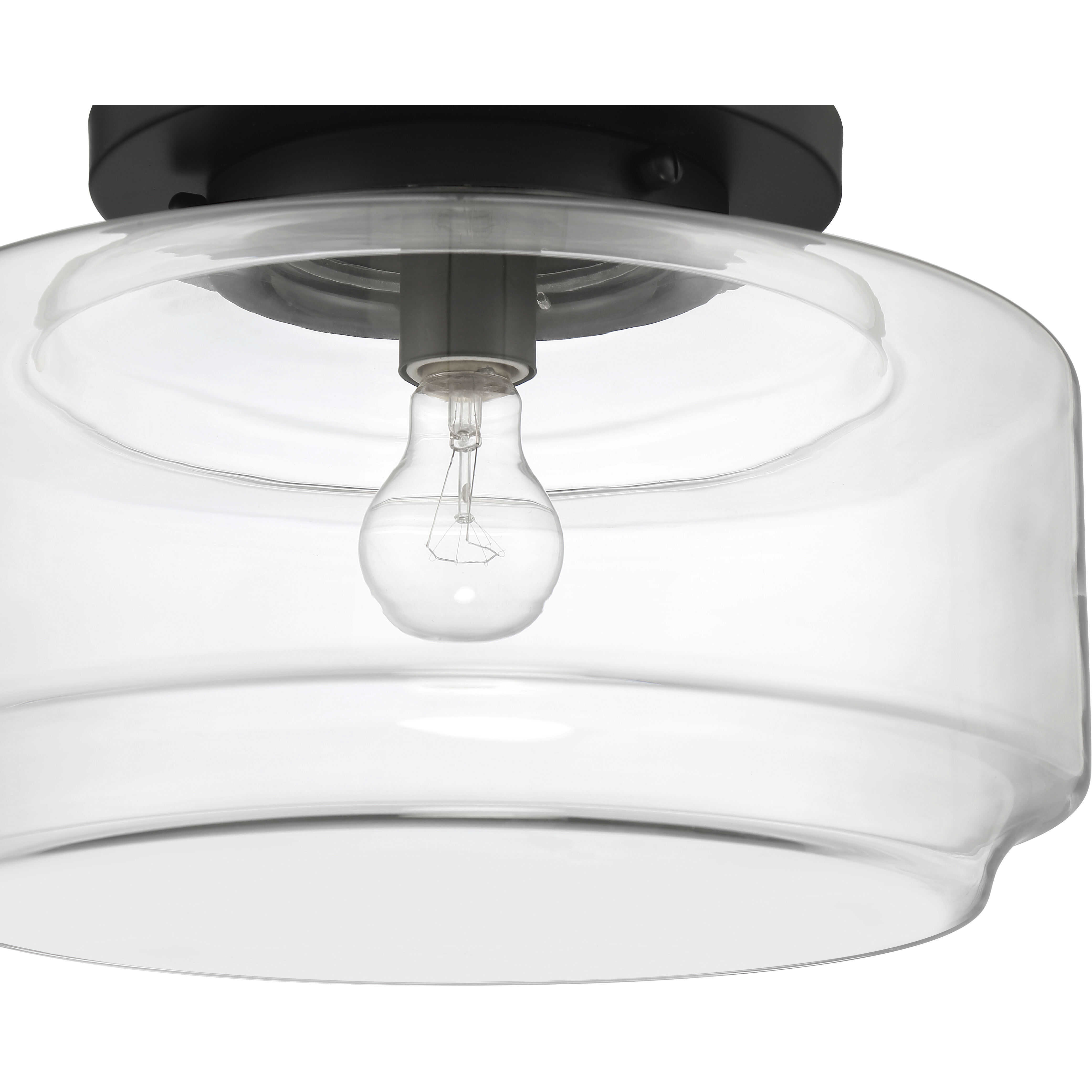 Peri 1 Light 14 inch Flat Black Flushmount Ceiling Light