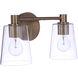 Emilio 2 Light 15 inch Satin Brass Vanity Light Wall Light