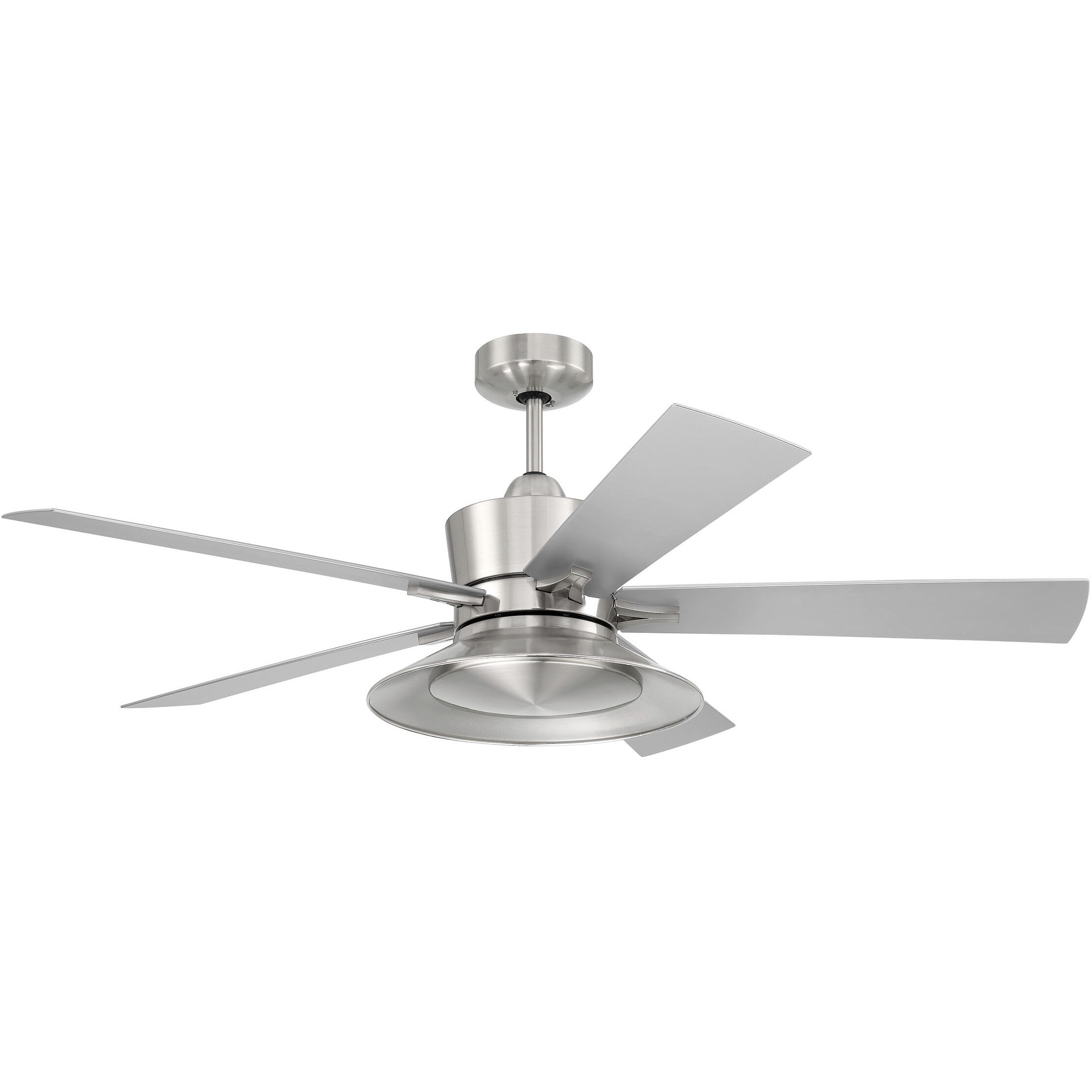 Topper 52 inch Brushed Polished Nickel with Brushed Nickel Blades Fan