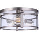 Elliot 3 Light 13 inch Brushed Polished Nickel Flushmount Ceiling Light