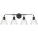 Pleated 4 Light 34.00 inch Bathroom Vanity Light