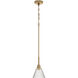 Pleated 1 Light 7.13 inch Premium Bronze Mini Pendant Ceiling Light