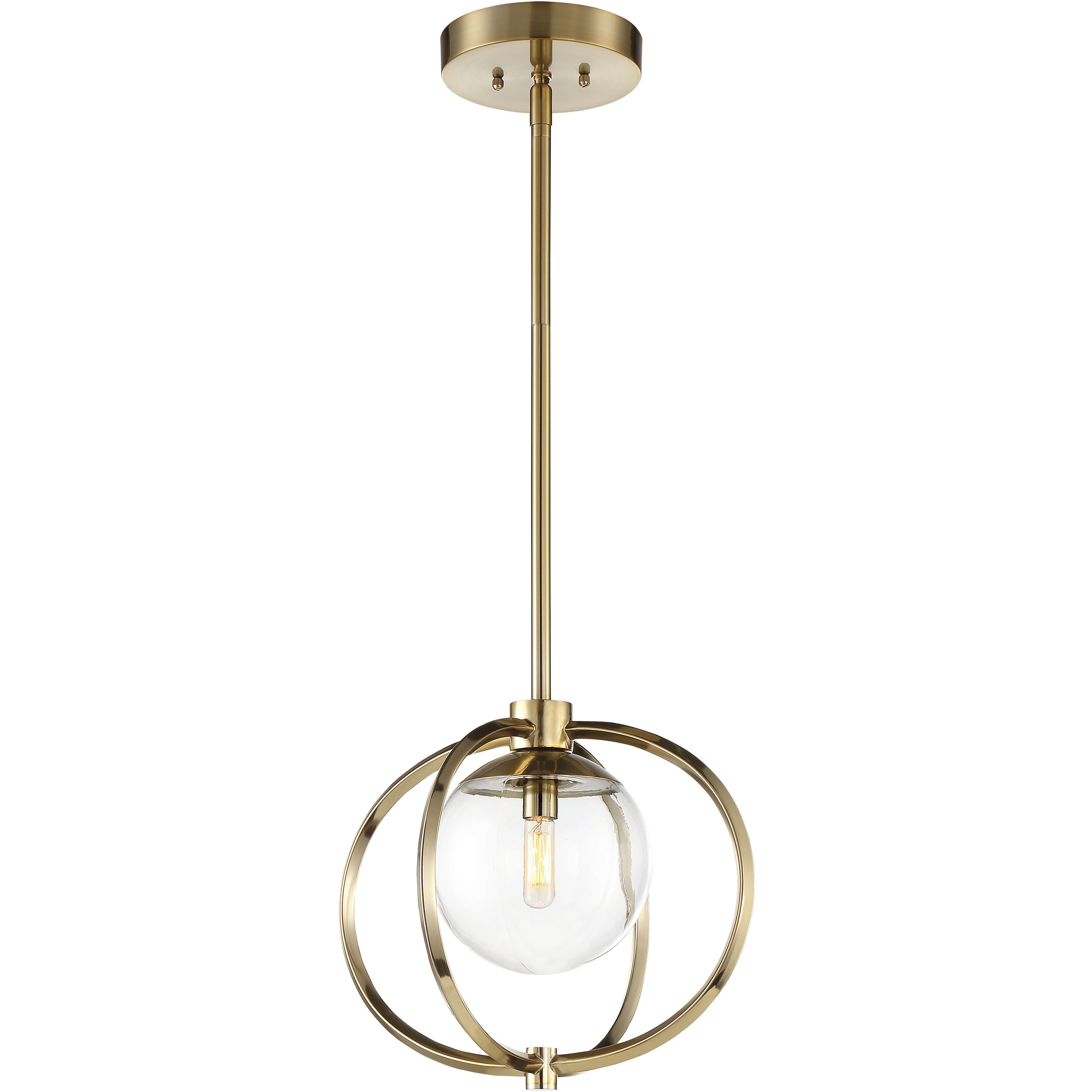 Piltz 1 Light 14.5 inch Satin Brass Mini Pendant Ceiling Light