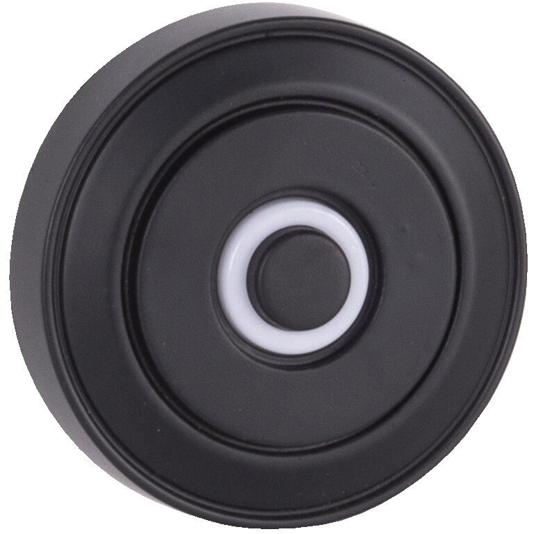 Round LED Halo Flat Black Push Button
