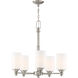 Neighborhood Dardyn 5 Light 25 inch Brushed Polished Nickel Chandelier Ceiling Light in White Frosted Glass